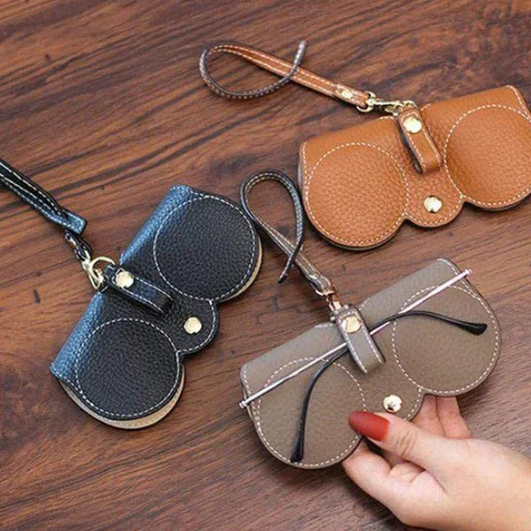 Protective Genuine Leather Sunglasses Pouch