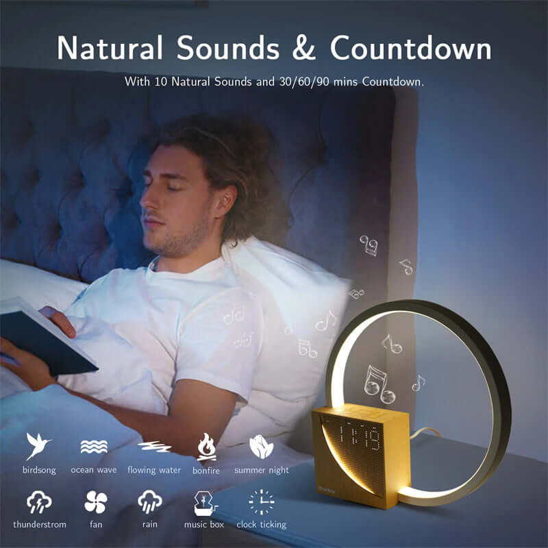 Soft Touch Table Lamp With Clock And Dimmable Light