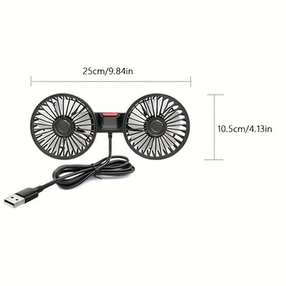 Portable Dual Car Fan with Silent Rotation