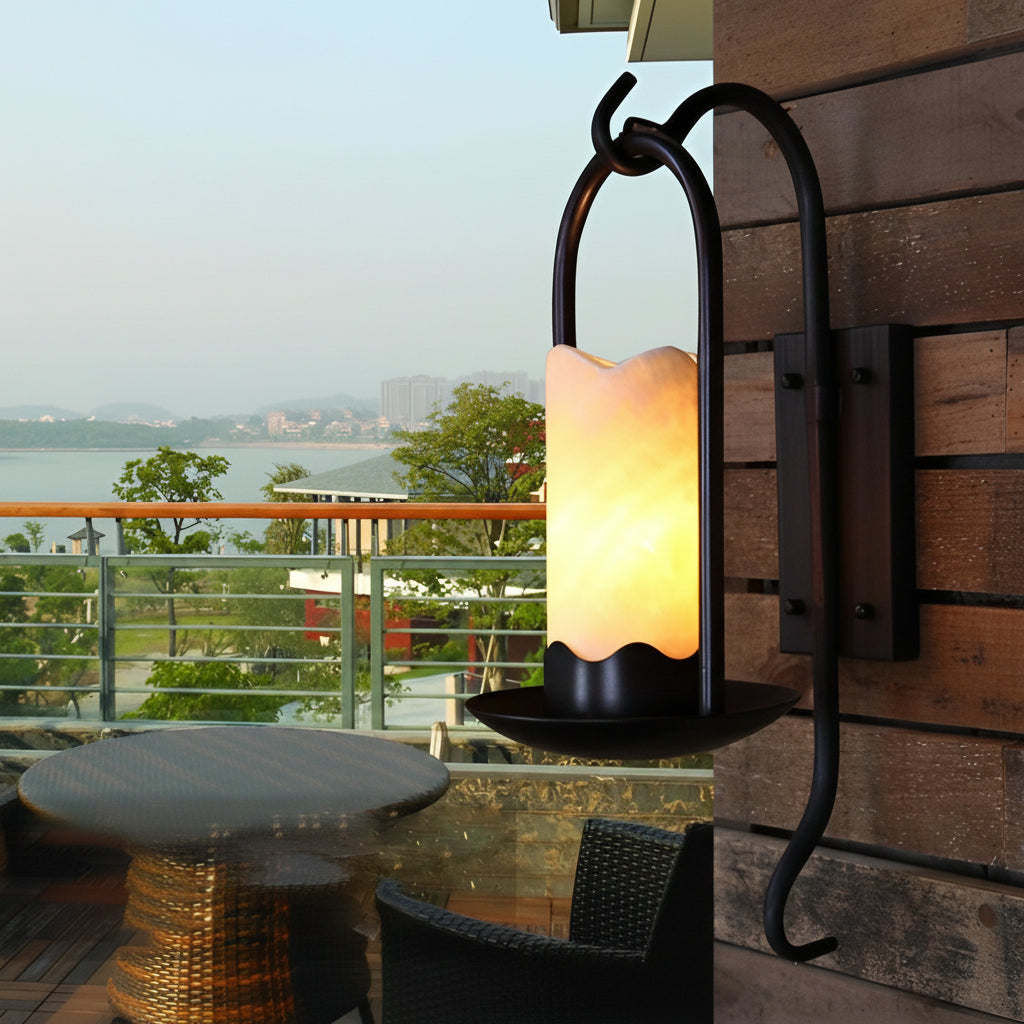 Contemporary LED Wall Light – Sleek Metal Marble Finish