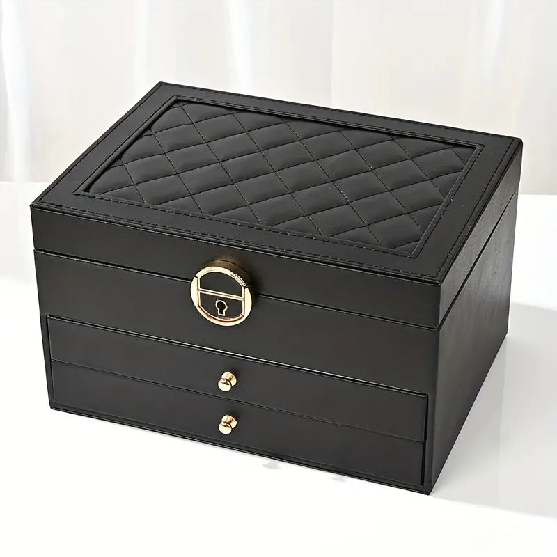Secure Stackable Leather Jewellery Storage Box