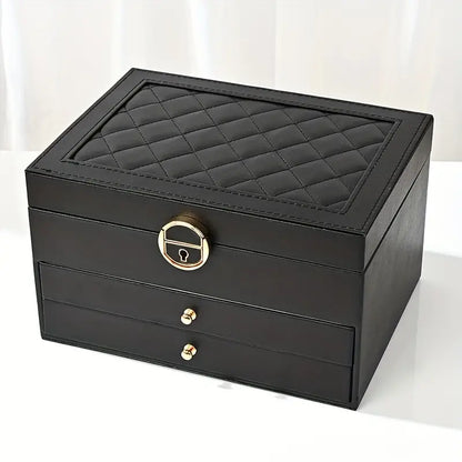 Secure Stackable Leather Jewellery Storage Box