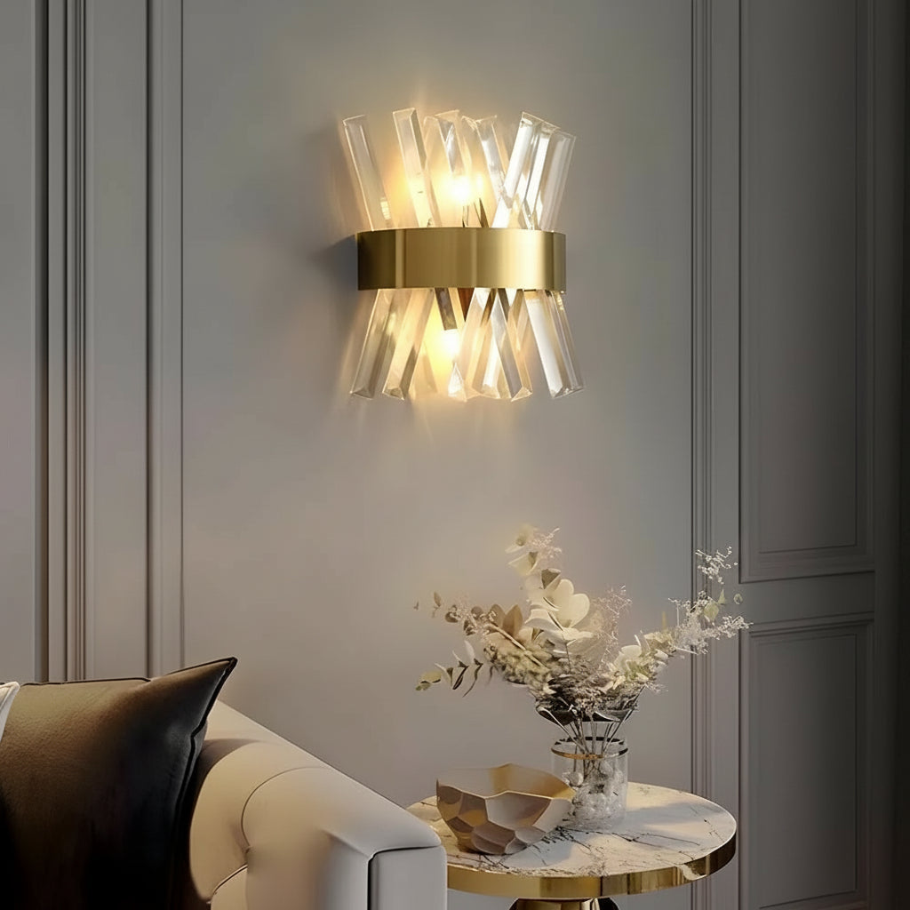 Elegant Glass Wall Lamp Stainless Steel LED Lighting Fixture - Cofik