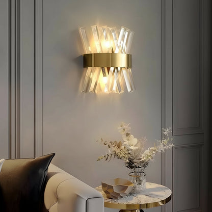 Elegant Glass Wall Lamp Stainless Steel LED Lighting Fixture - Cofik