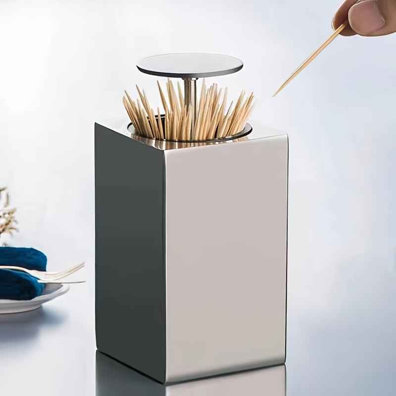 Compact Stainless Steel Toothpick Dispenser