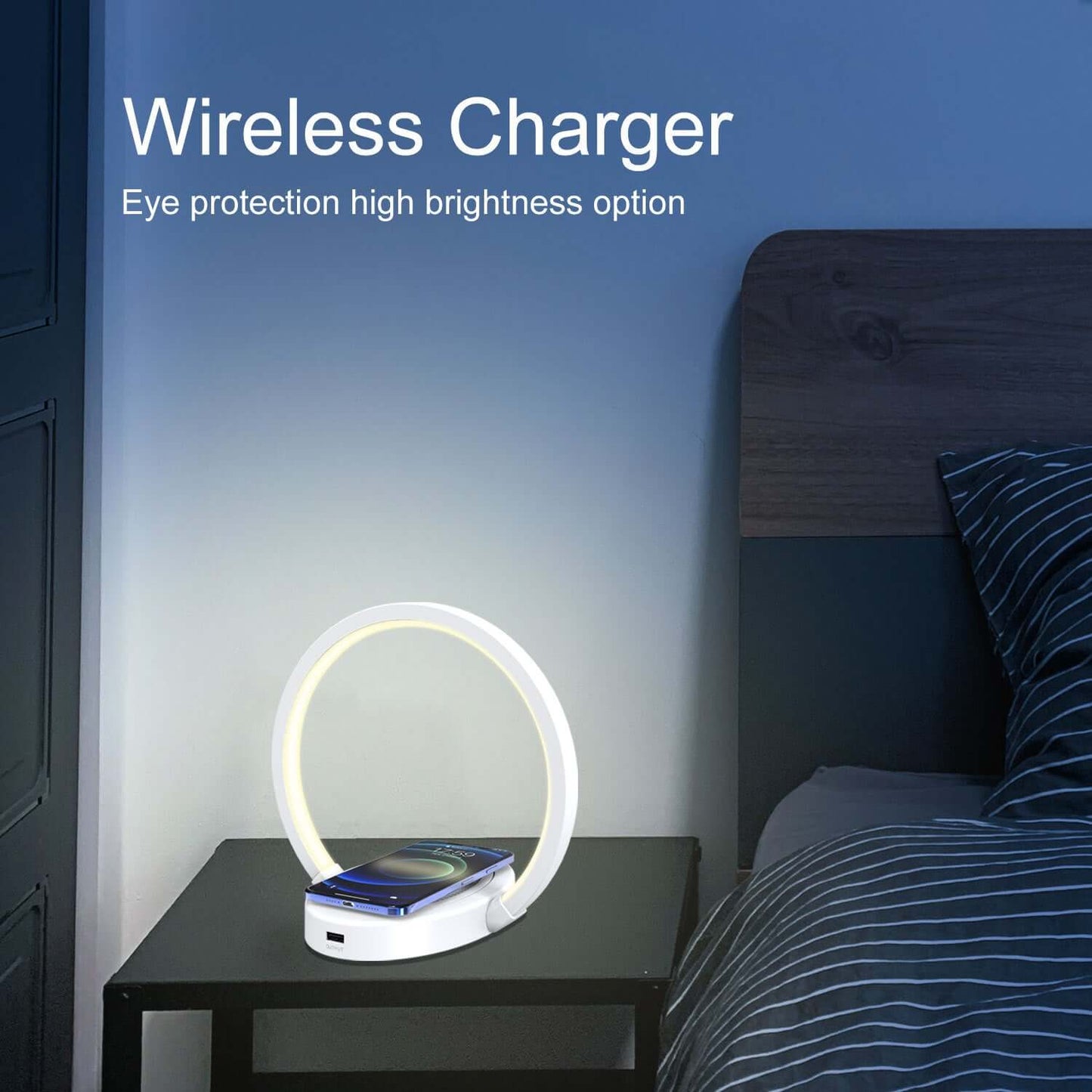 Wireless Charging Table Lamp with Bluetooth Speaker