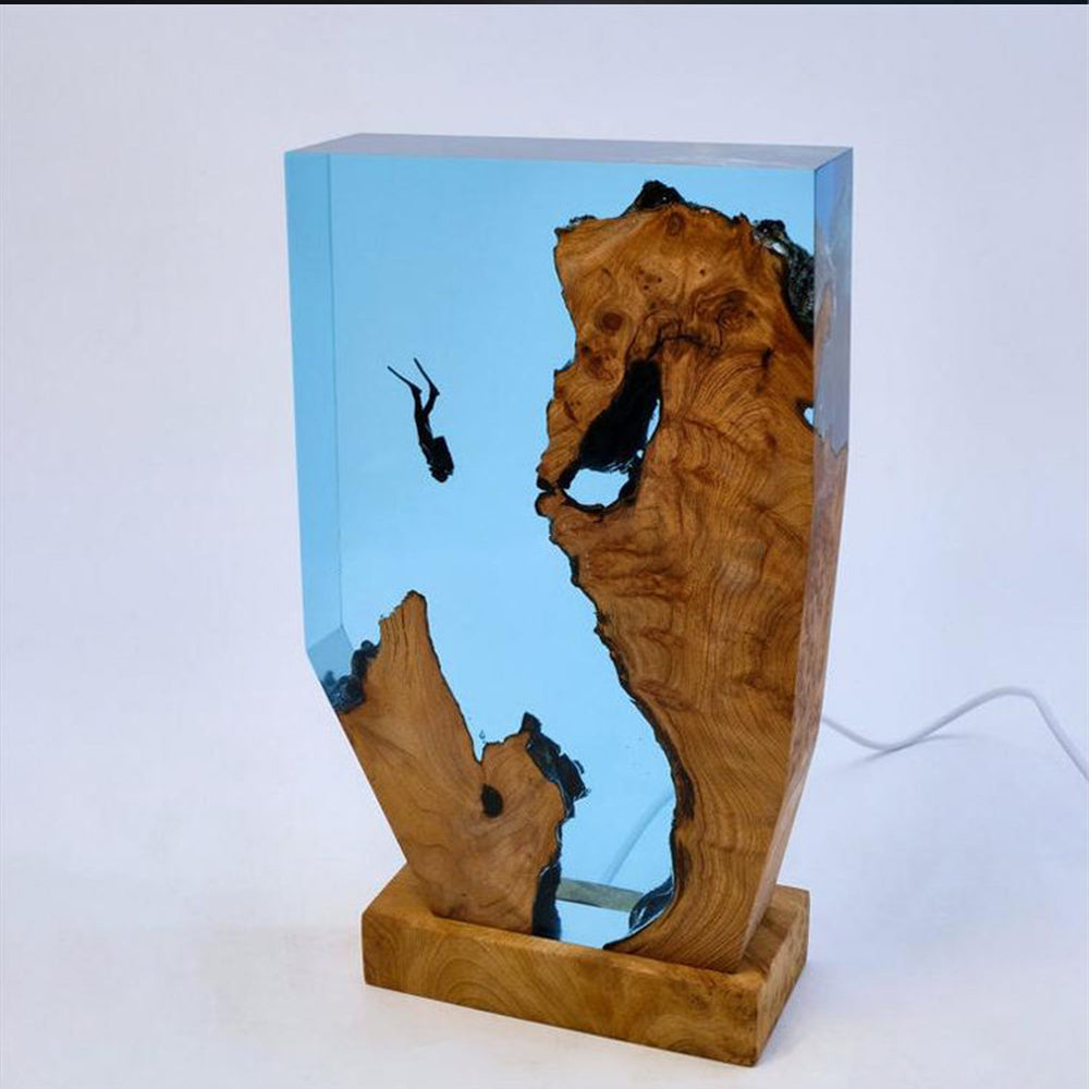 Coastal Glass Table Lamp for Living Room