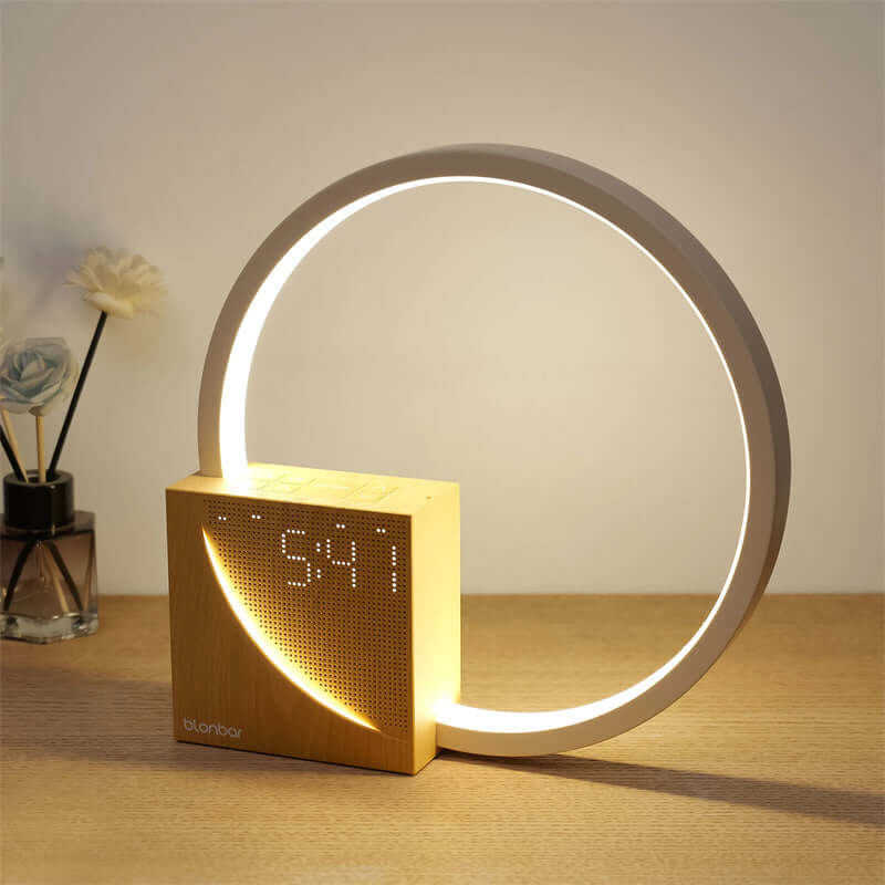 Soft Touch Table Lamp With Clock And Dimmable Light