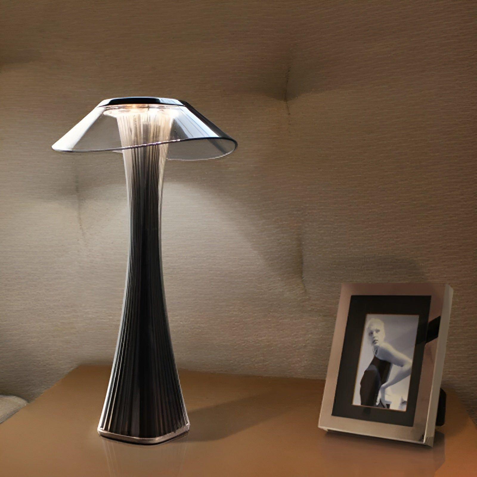 Elegant Glass Bedside Table Lamp with USB Rechargeable Base - Cofik