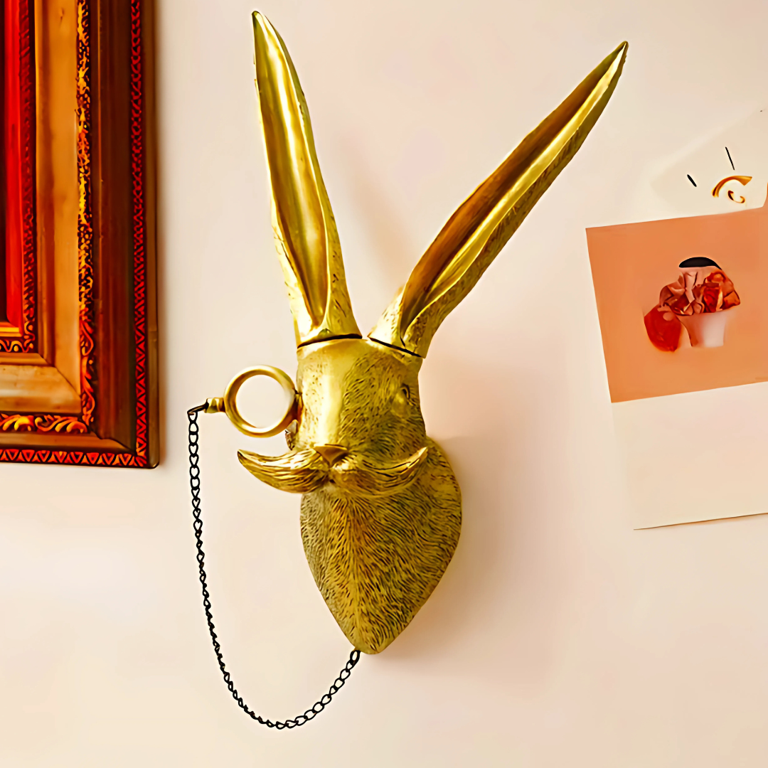 Rustic Wooden Animal Head Wall Decor