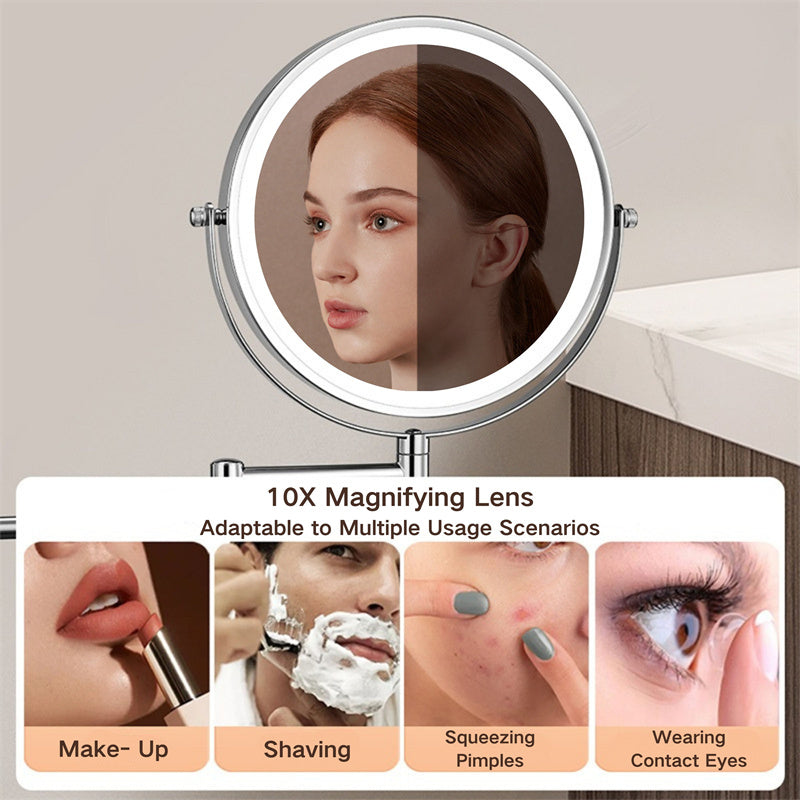 Illuminated Adjustable Bathroom Shaving Mirror
