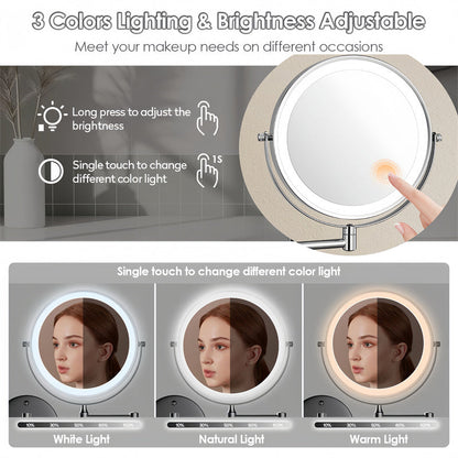 Illuminated Adjustable Bathroom Shaving Mirror