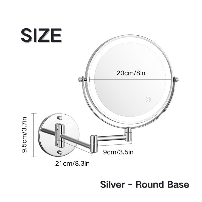 Illuminated Adjustable Bathroom Shaving Mirror