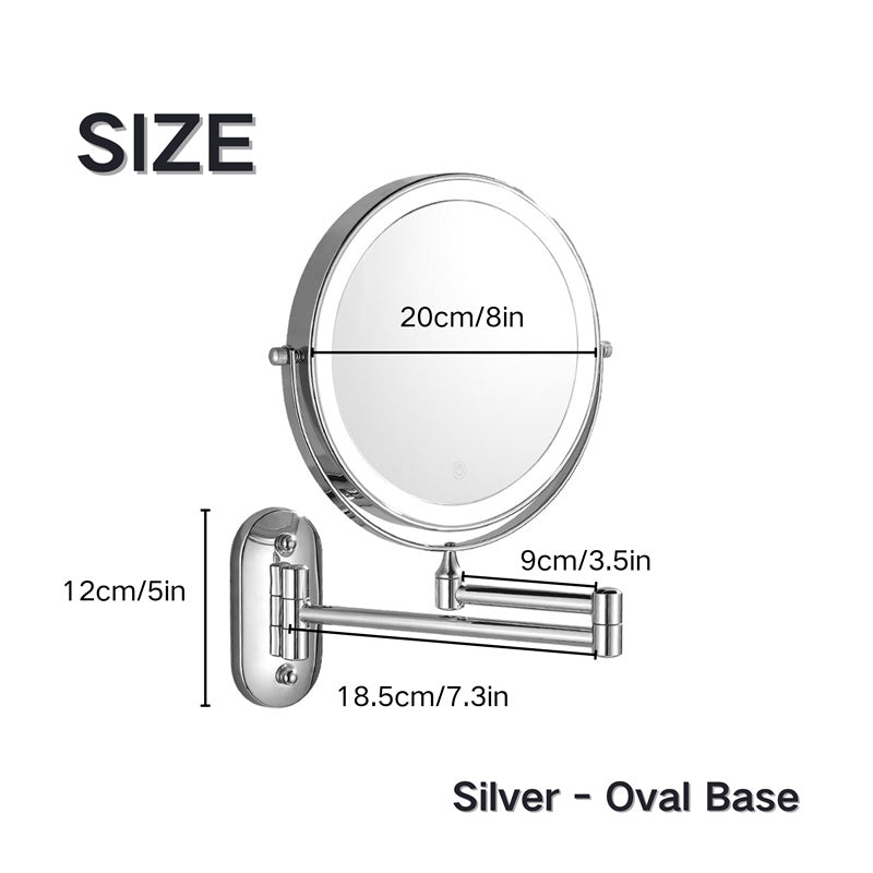 Illuminated Adjustable Bathroom Shaving Mirror