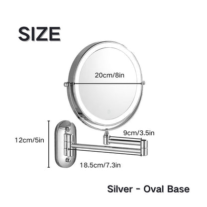 Illuminated Adjustable Bathroom Shaving Mirror