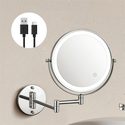 Illuminated Adjustable Bathroom Shaving Mirror