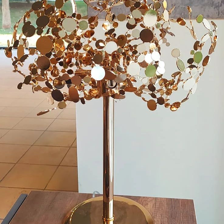 Contemporary Silver Table Night Lamp