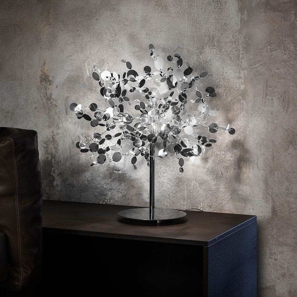 Contemporary Silver Table Night Lamp