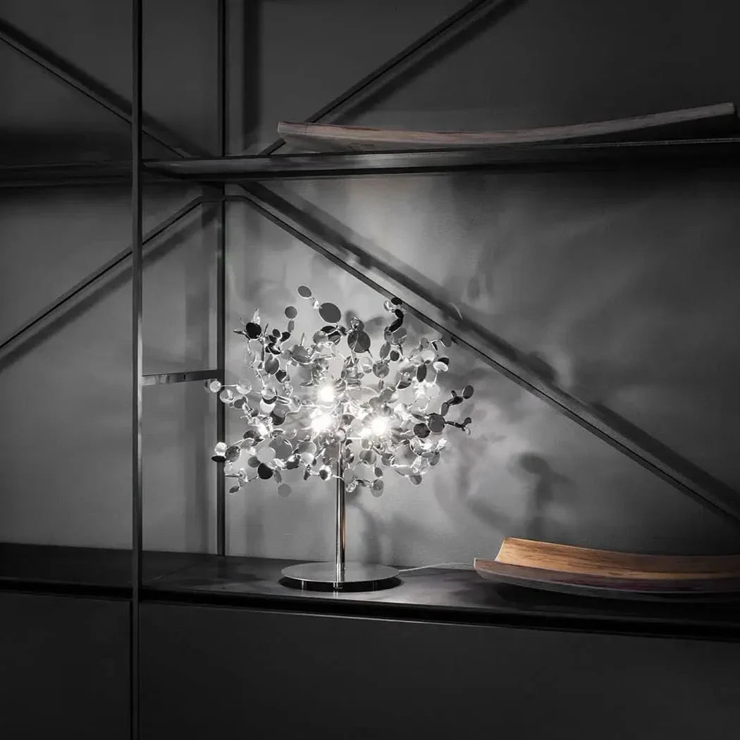 Contemporary Silver Table Night Lamp