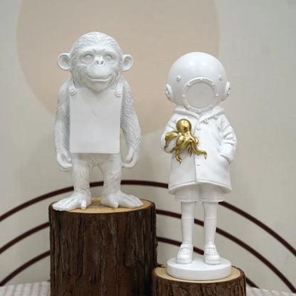 Banksy Figurines | Pop Art Decor | Modern Home Accents