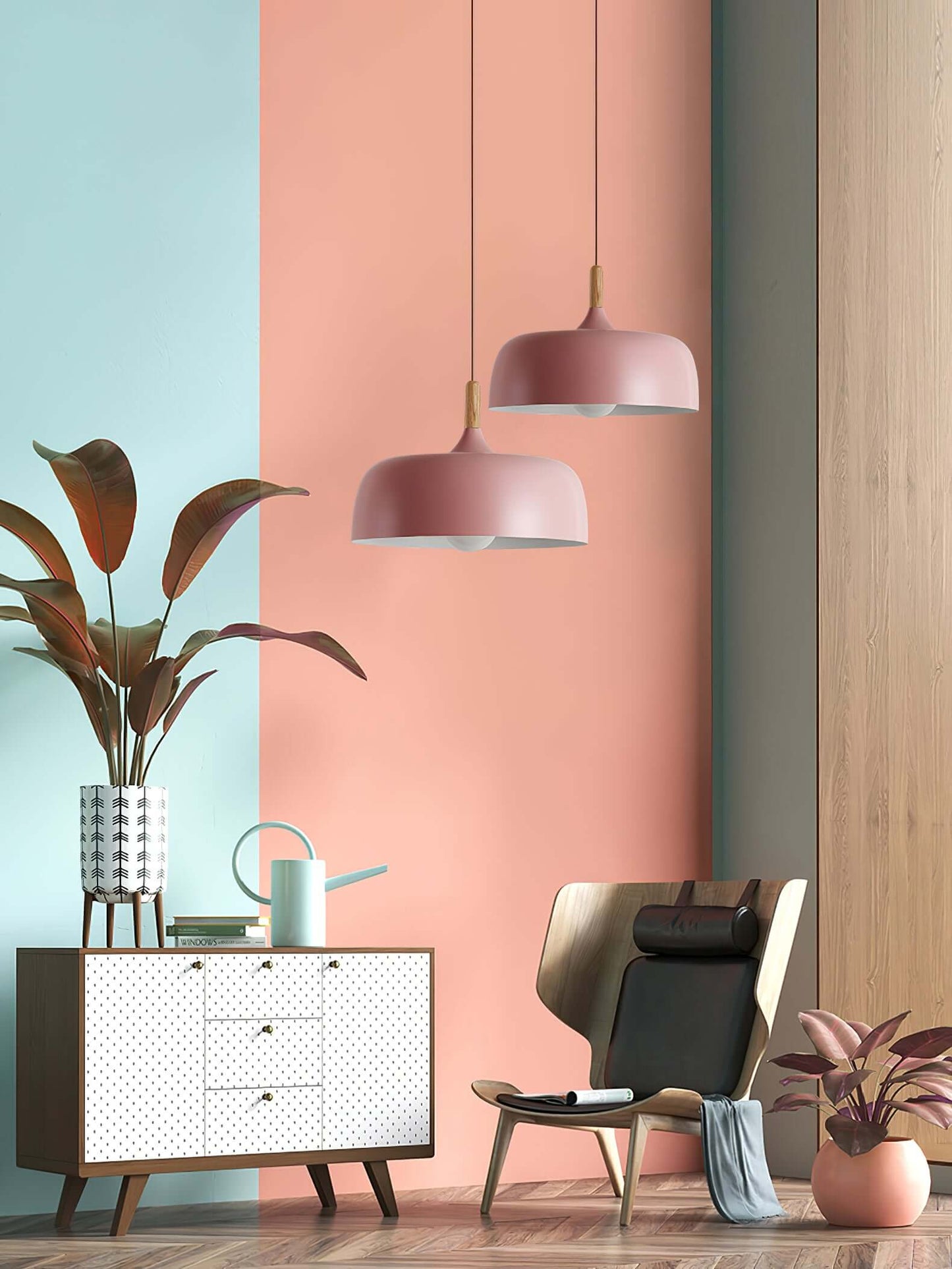 Rustic Wooden Drop Light