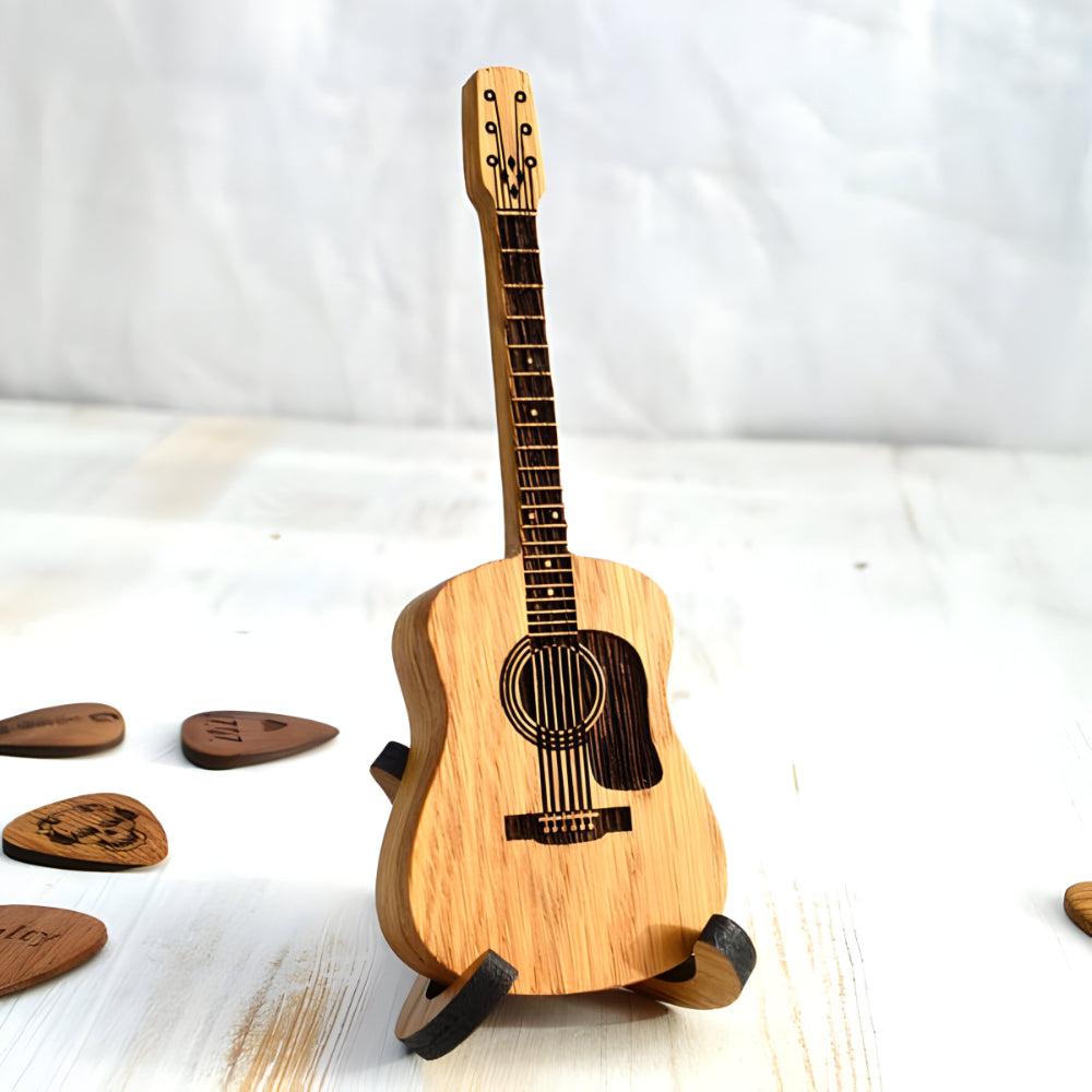 Wooden Guitar Pick Holder Case