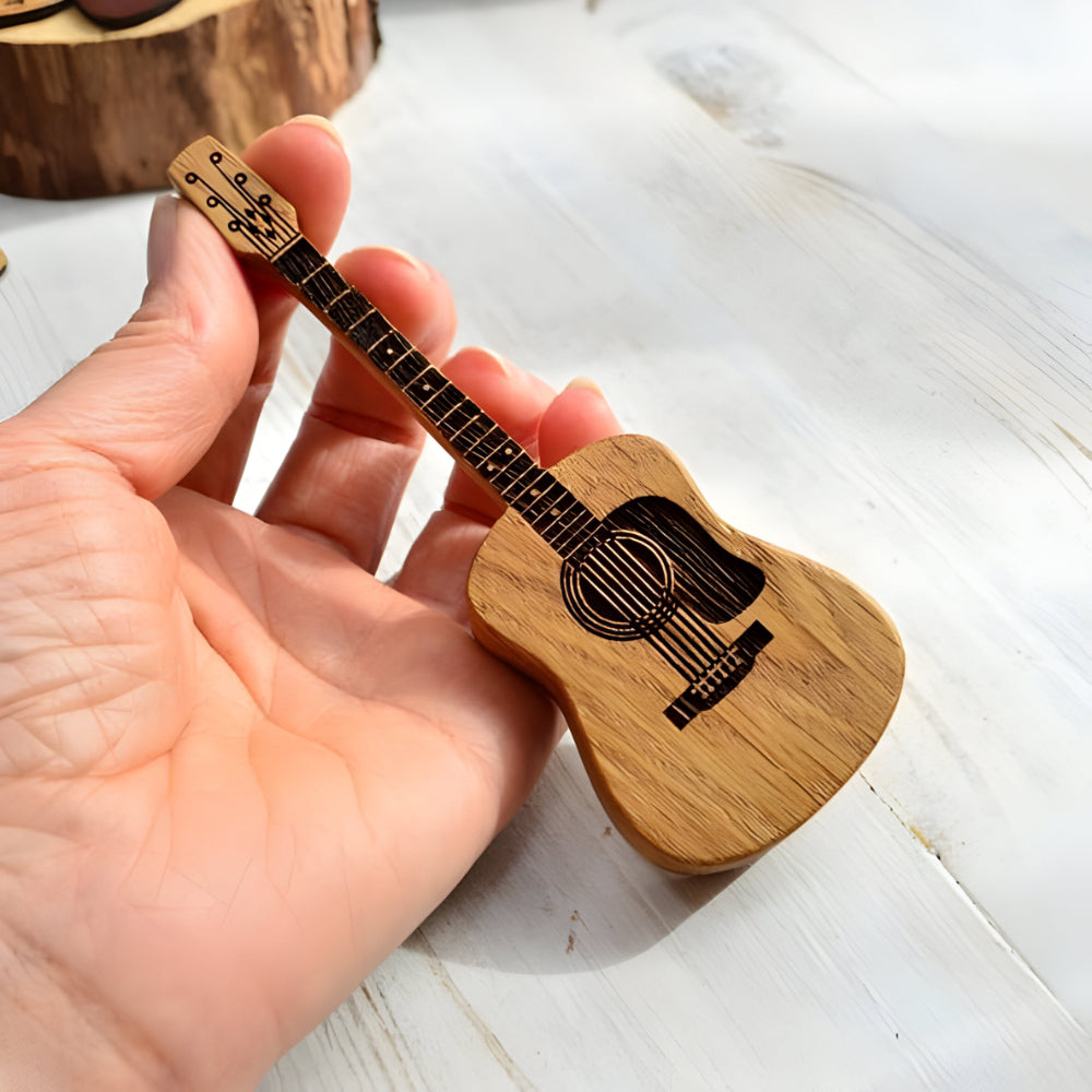 Wooden Guitar Pick Holder Case