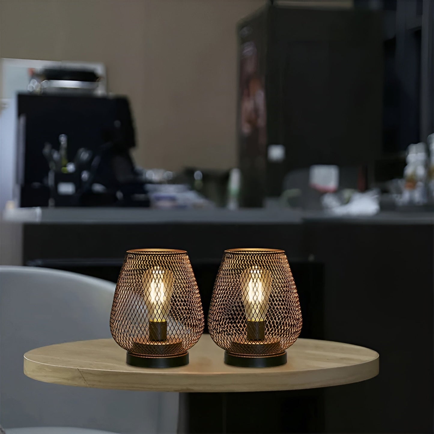 Metal Cage Wireless LED Desk Lamp
