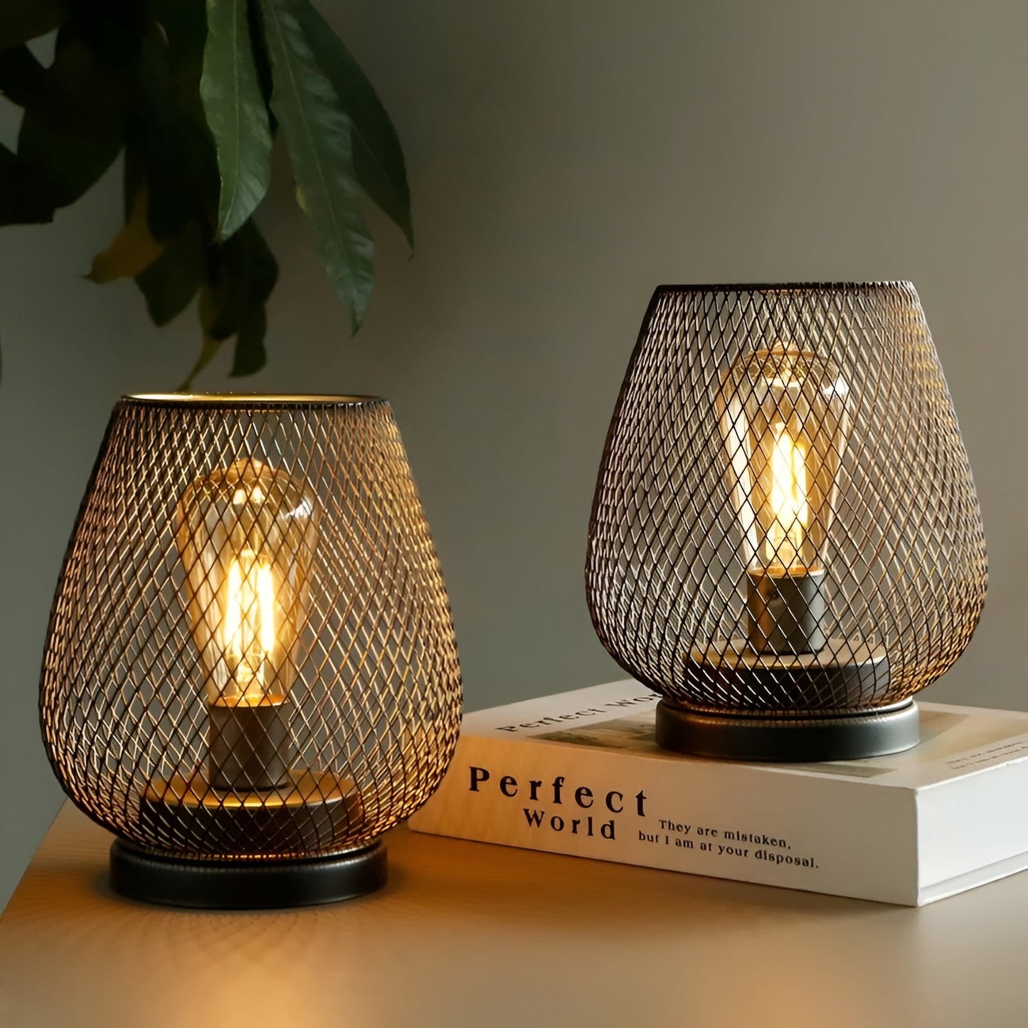 Metal Cage Wireless LED Desk Lamp