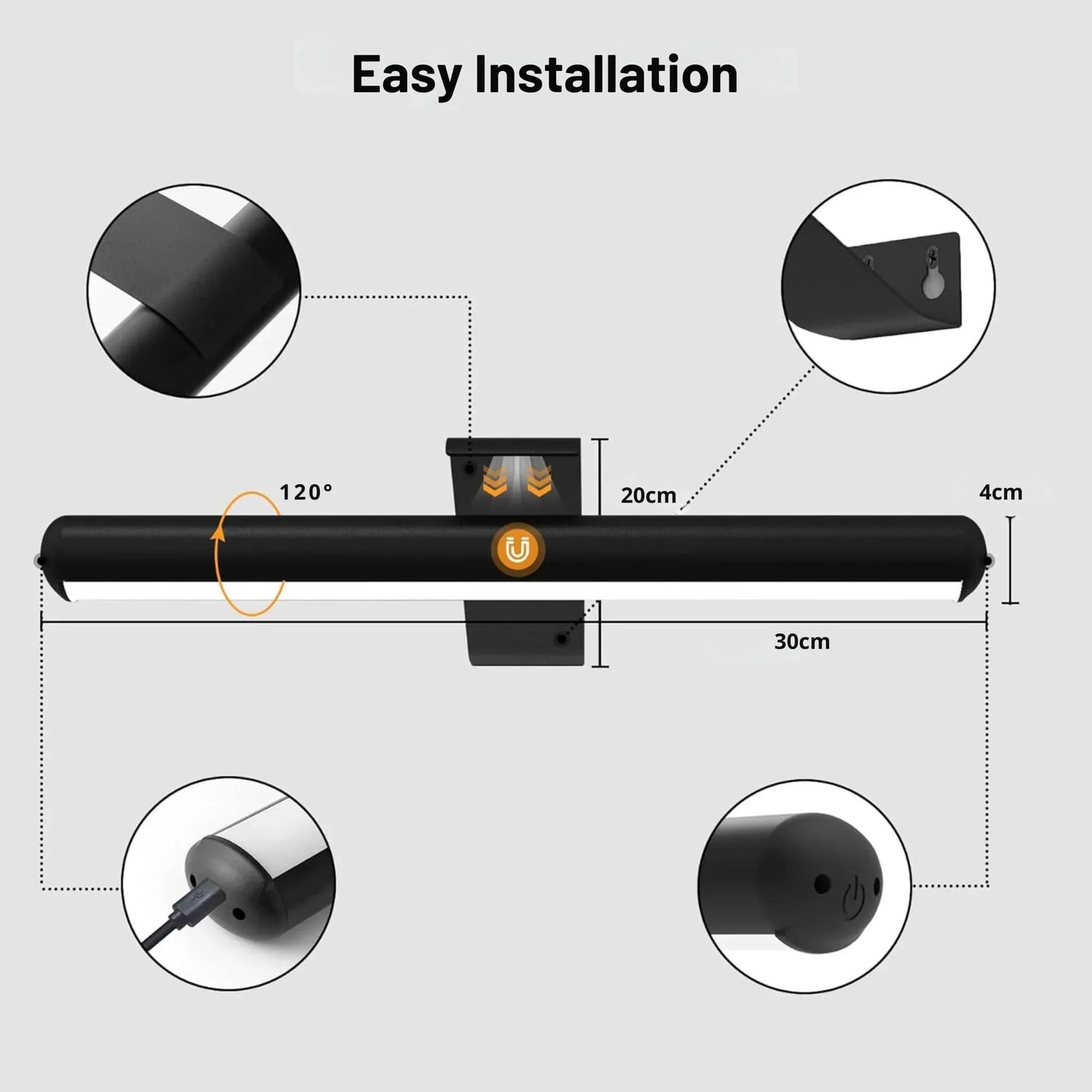 Wireless Battery Powered LED Wall Lamp