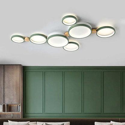 Rustic Wooden 20 LED Multi-Light Ceiling Fixture