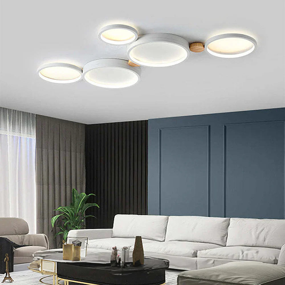 Rustic Wooden 20 LED Multi-Light Ceiling Fixture