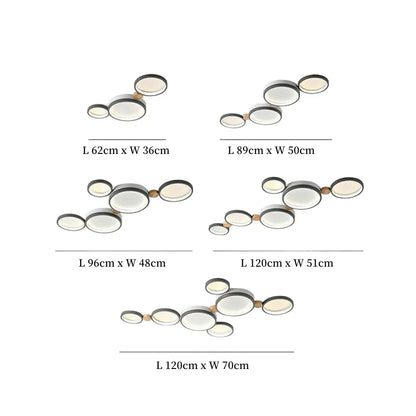 Rustic Wooden 20 LED Multi-Light Ceiling Fixture