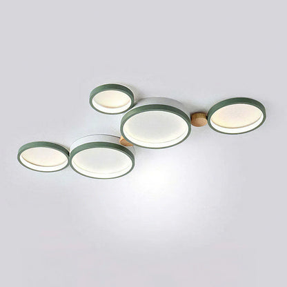 Rustic Wooden 20 LED Multi-Light Ceiling Fixture