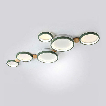 Rustic Wooden 20 LED Multi-Light Ceiling Fixture