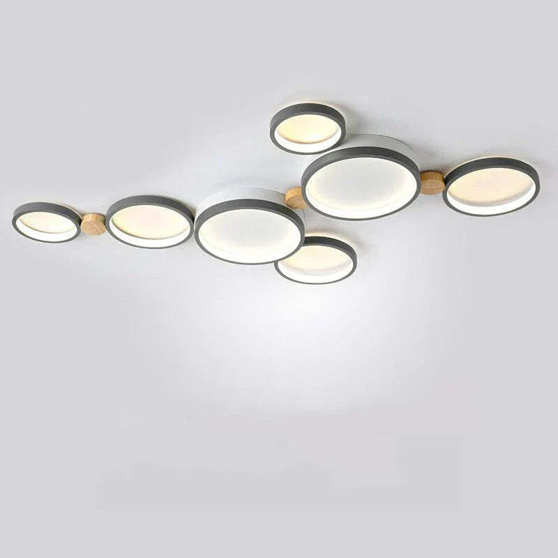 Rustic Wooden 20 LED Multi-Light Ceiling Fixture