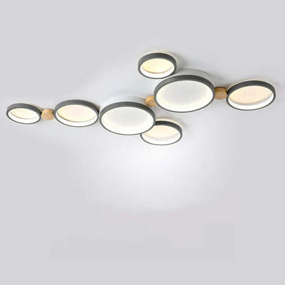Rustic Wooden 20 LED Multi-Light Ceiling Fixture