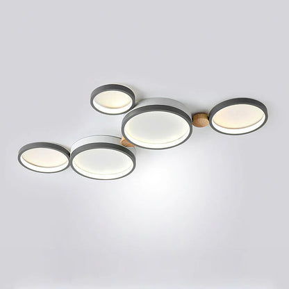 Rustic Wooden 20 LED Multi-Light Ceiling Fixture
