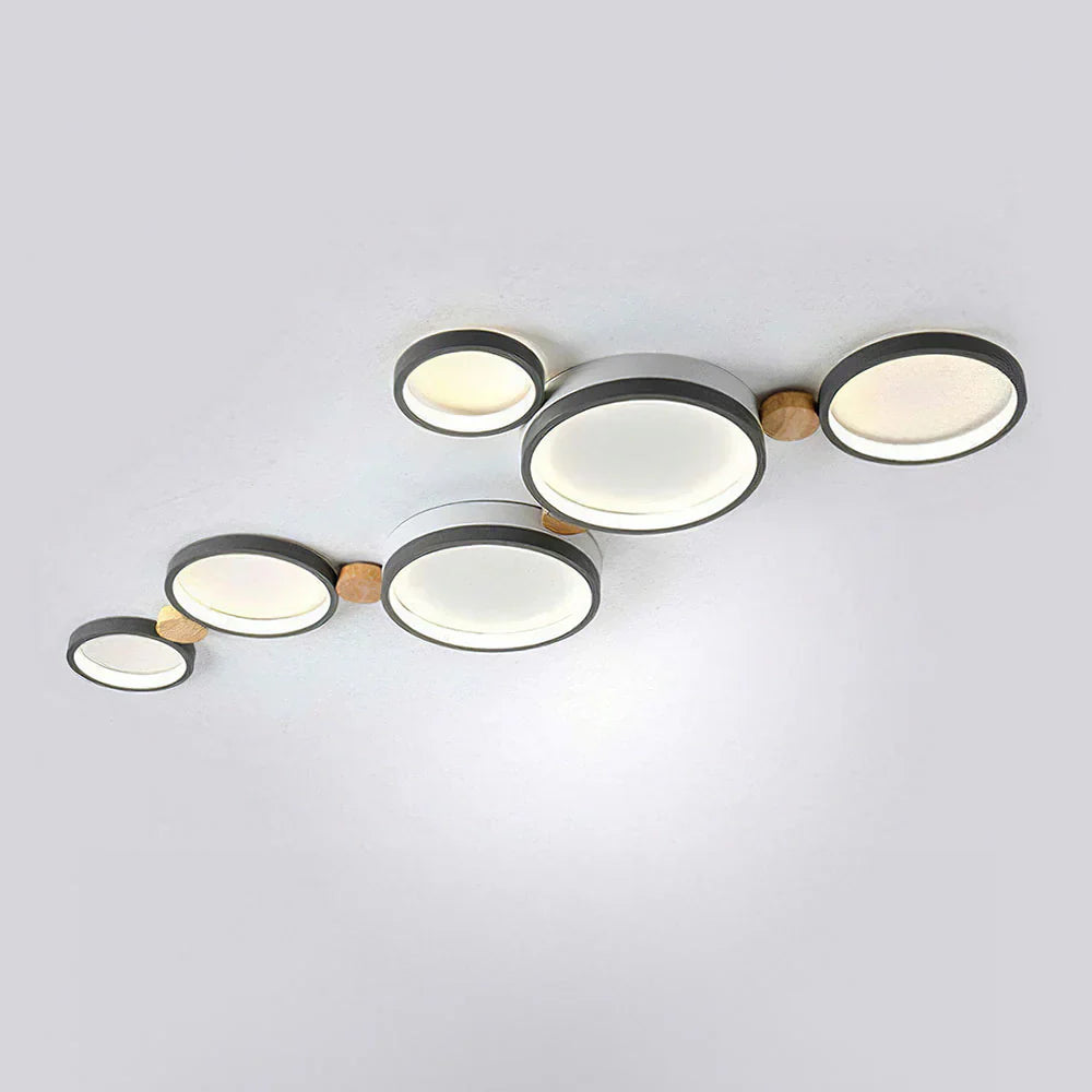 Rustic Wooden 20 LED Multi-Light Ceiling Fixture