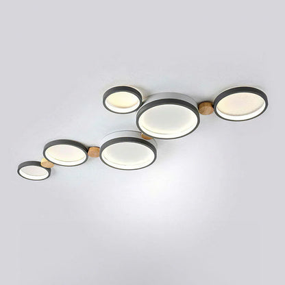 Rustic Wooden 20 LED Multi-Light Ceiling Fixture