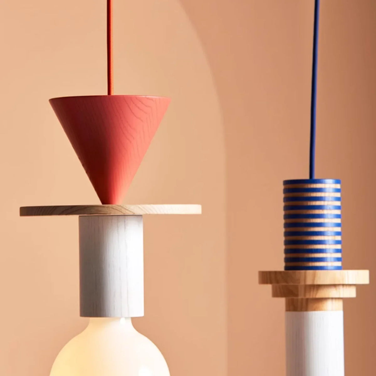 Colorful Wooden Adjustable Ceiling Lamp