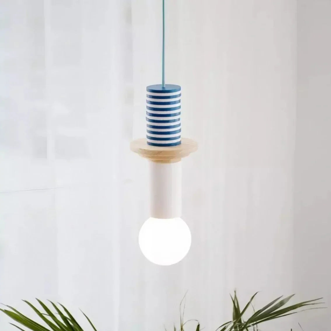 Colorful Wooden Adjustable Ceiling Lamp