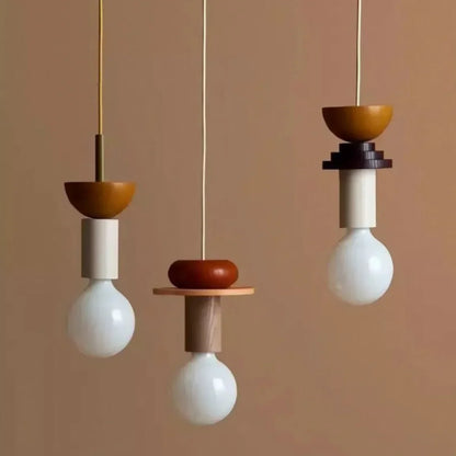 Colorful Wooden Adjustable Ceiling Lamp