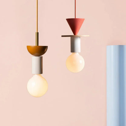 Colorful Wooden Adjustable Ceiling Lamp
