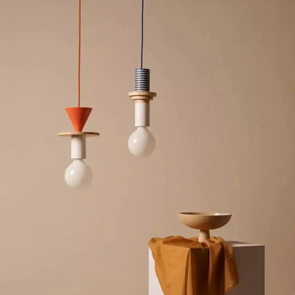 Colorful Wooden Adjustable Ceiling Lamp