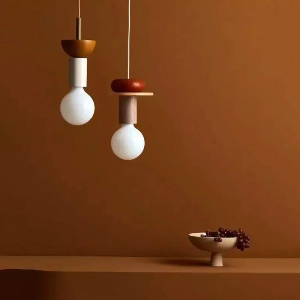 Colorful Wooden Adjustable Ceiling Lamp