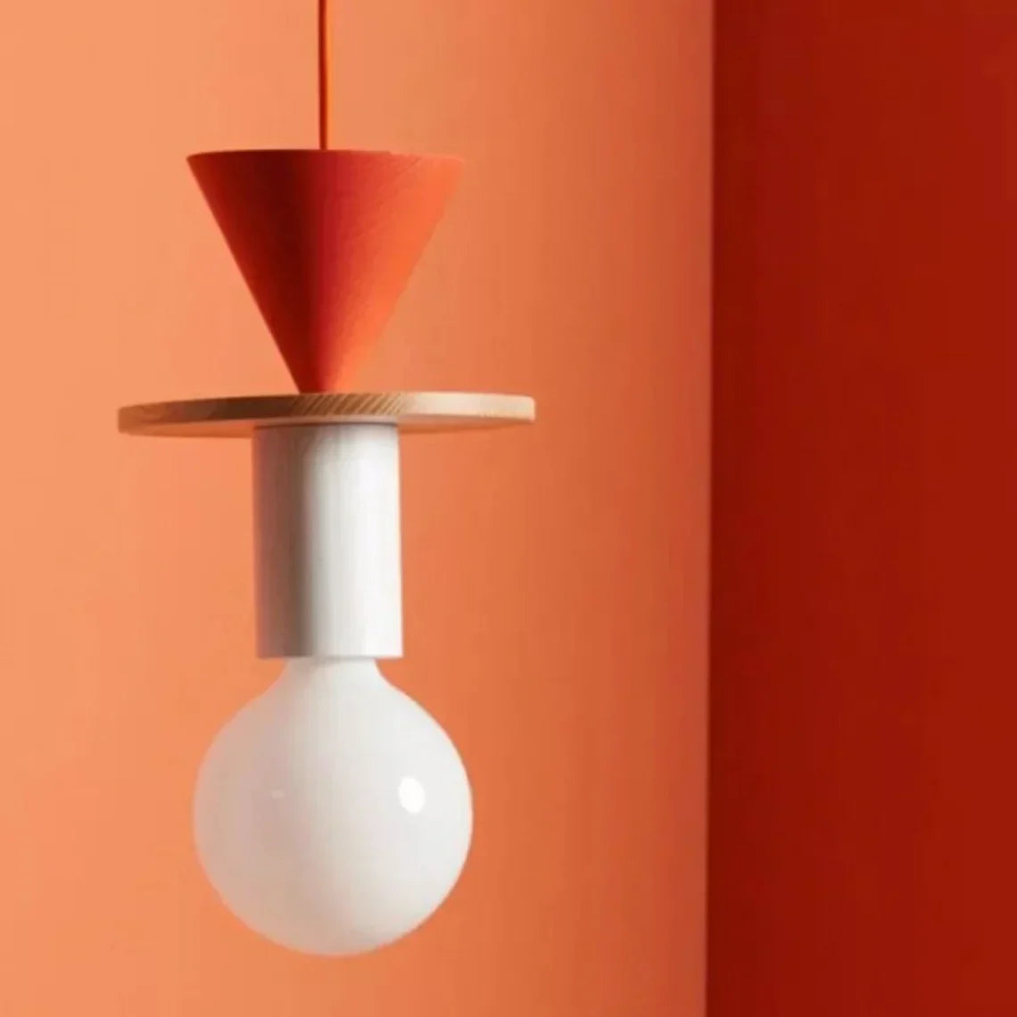 Colorful Wooden Adjustable Ceiling Lamp