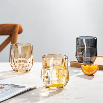 Warm Honeycomb Glass Tea Cups