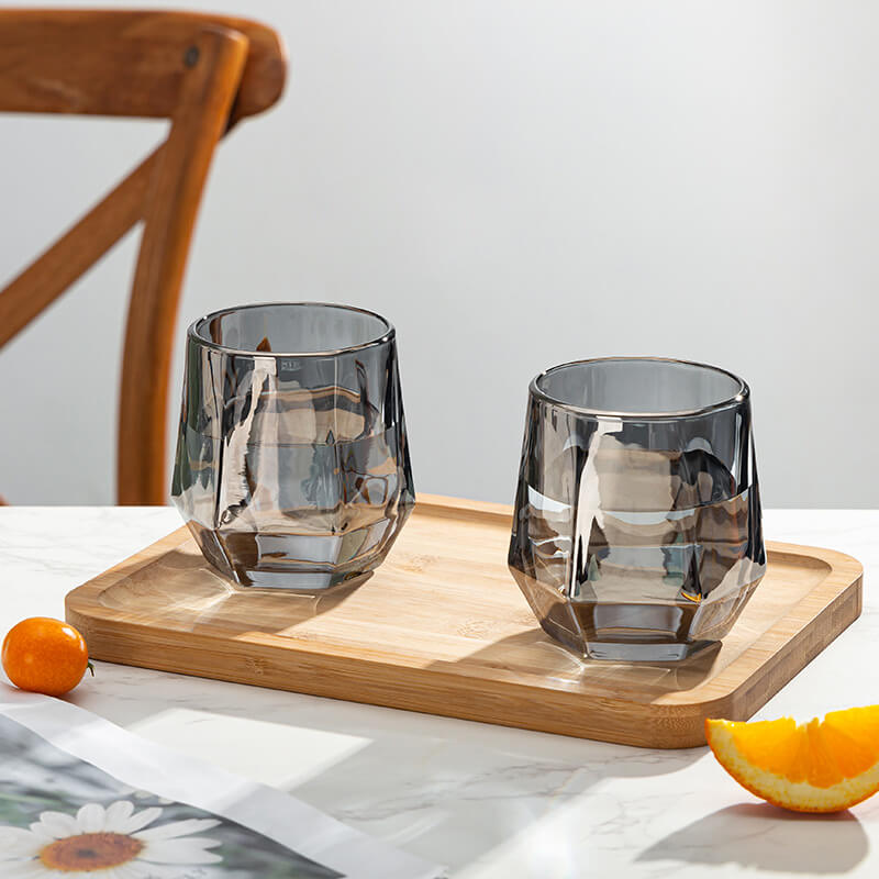 Warm Honeycomb Glass Tea Cups