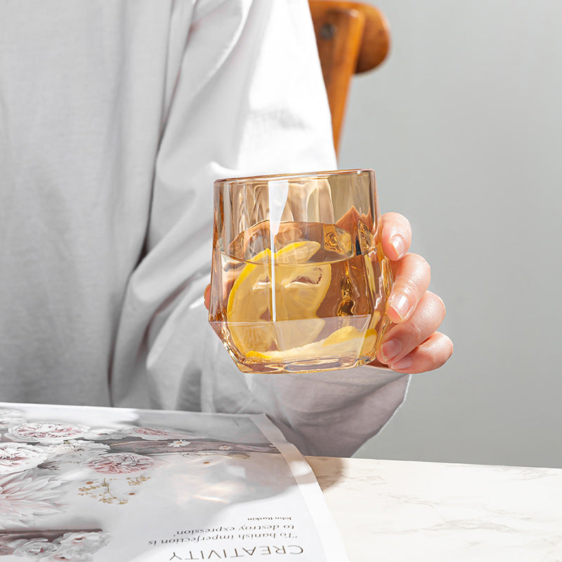 Warm Honeycomb Glass Tea Cups